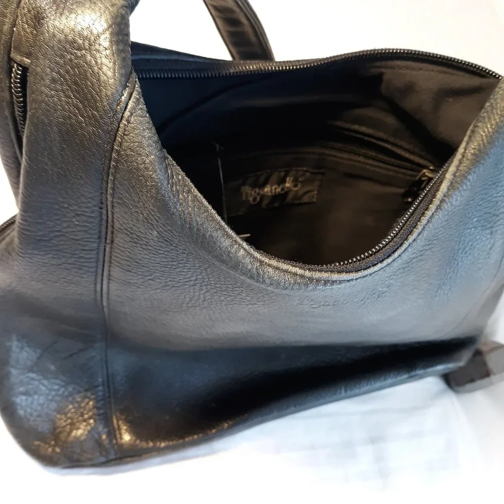 Tignanello Black Leather Overshoulder Bag